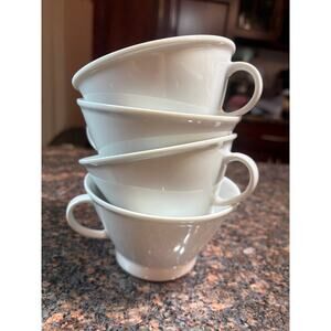 Crate & Barrel LOFT Design by Winterling-Germany White Handled Bowl/Mug Set of 4